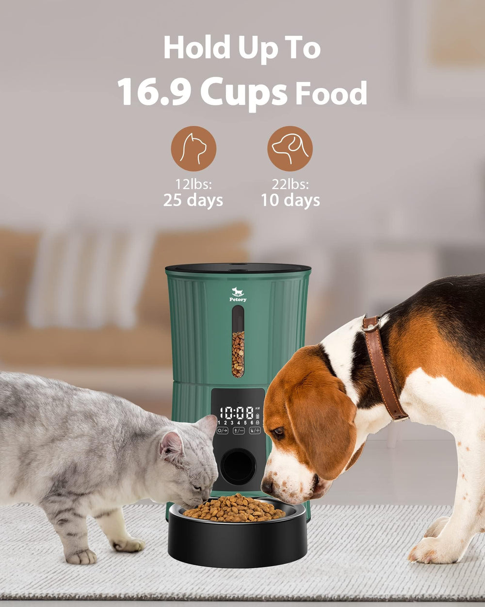 Petory Desiccant Bag included keeps dry food fresh longer.