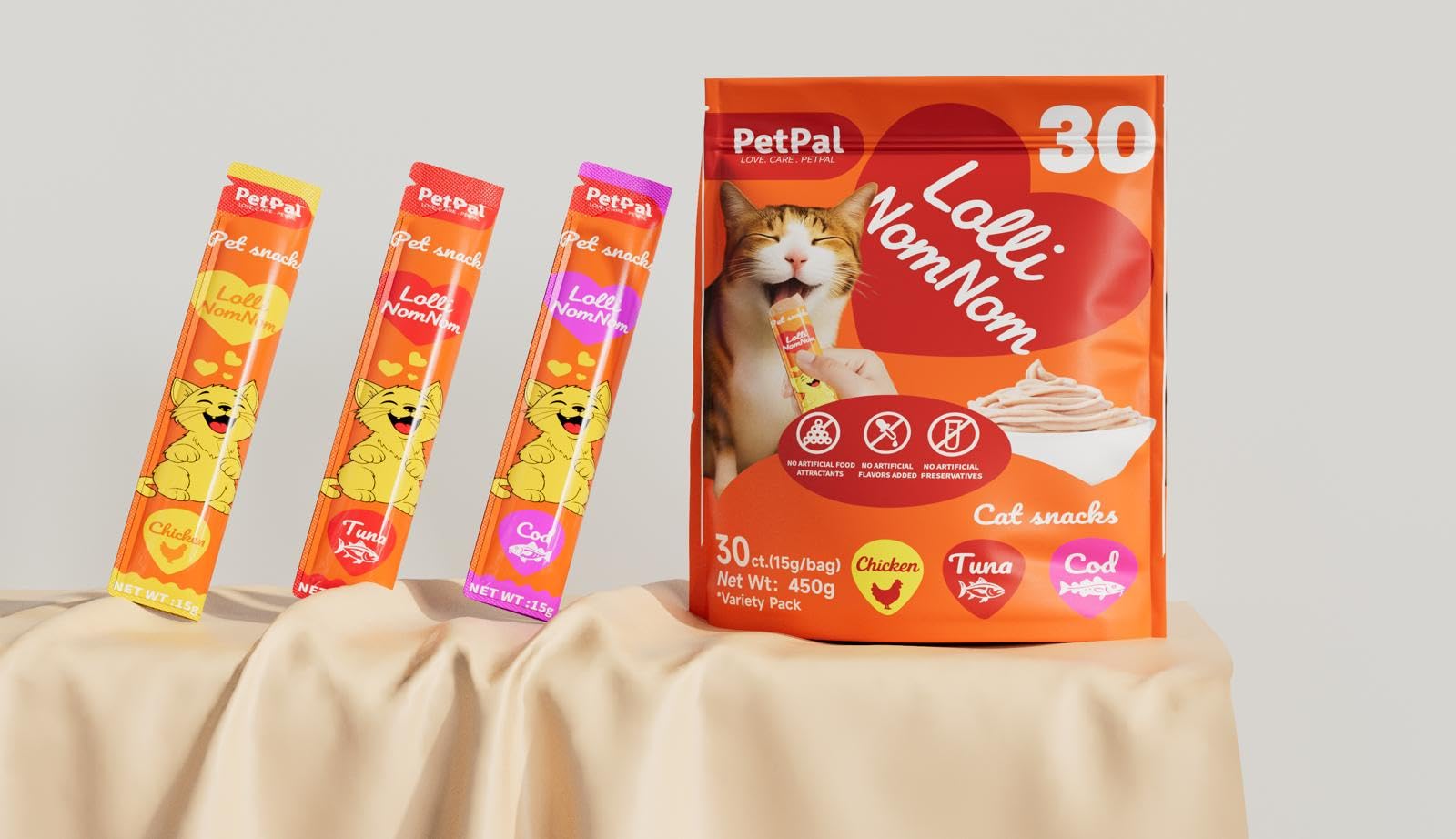PETPAL LOVE cod flavor purée tube delivering seafood taste and gentle texture.