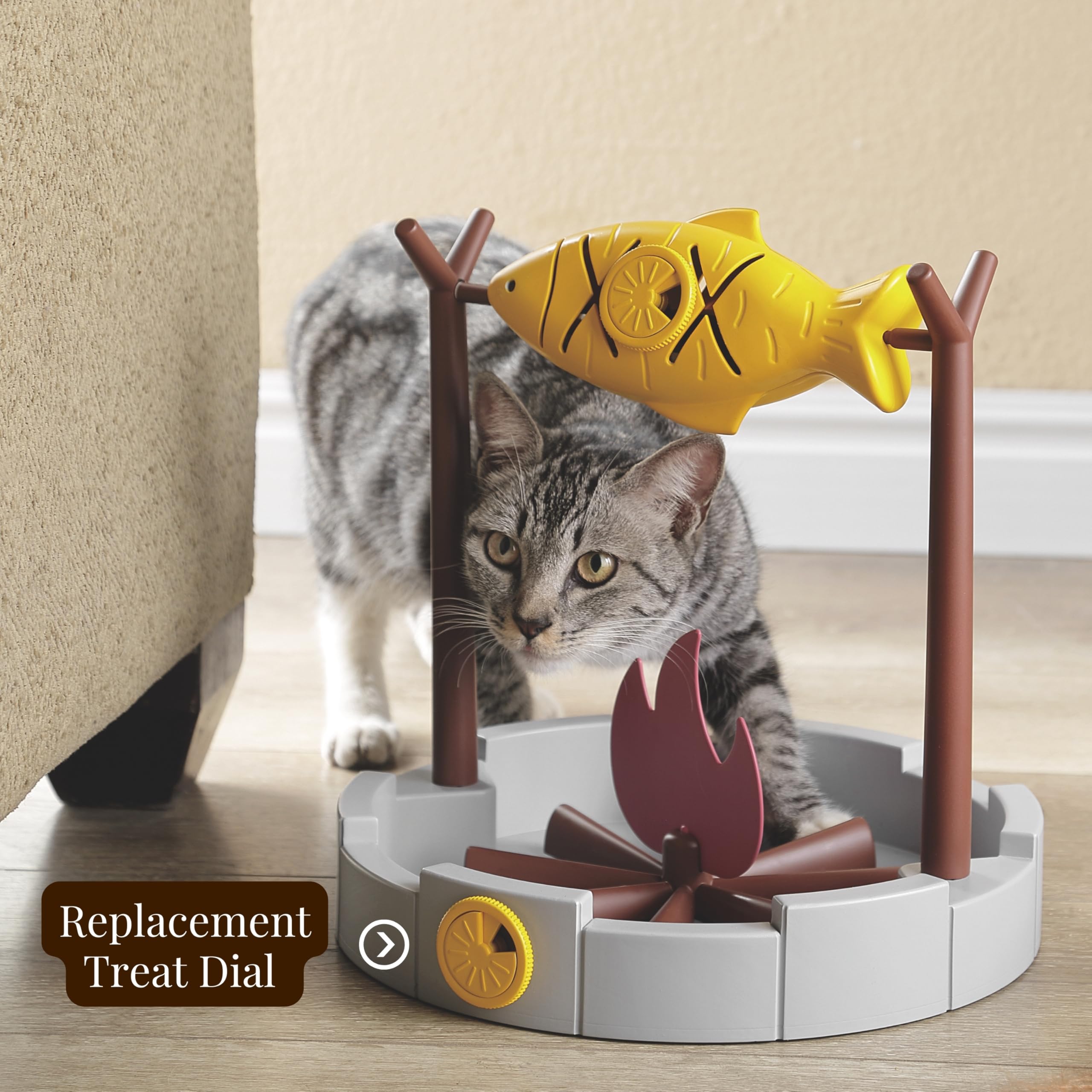 PetPals Grilled Fish cat toy promotes mental and physical stimulation through interactive play.