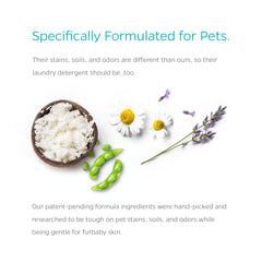 Pet Parents PetTergent label highlights pet-safe ingredients and eco packaging.