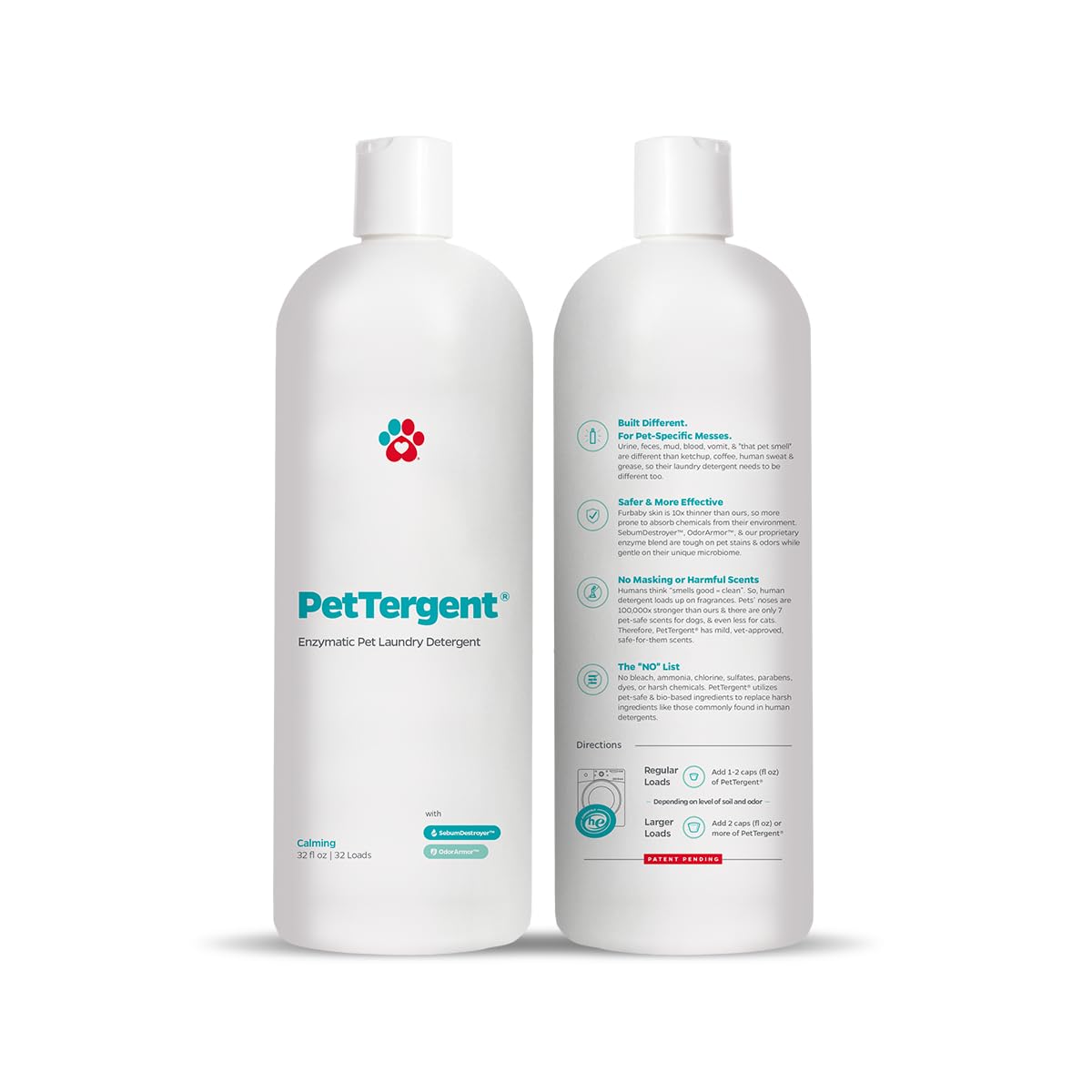 Pet Parents PetTergent laundry-safe-use setup shows gentle fabric care for pets.