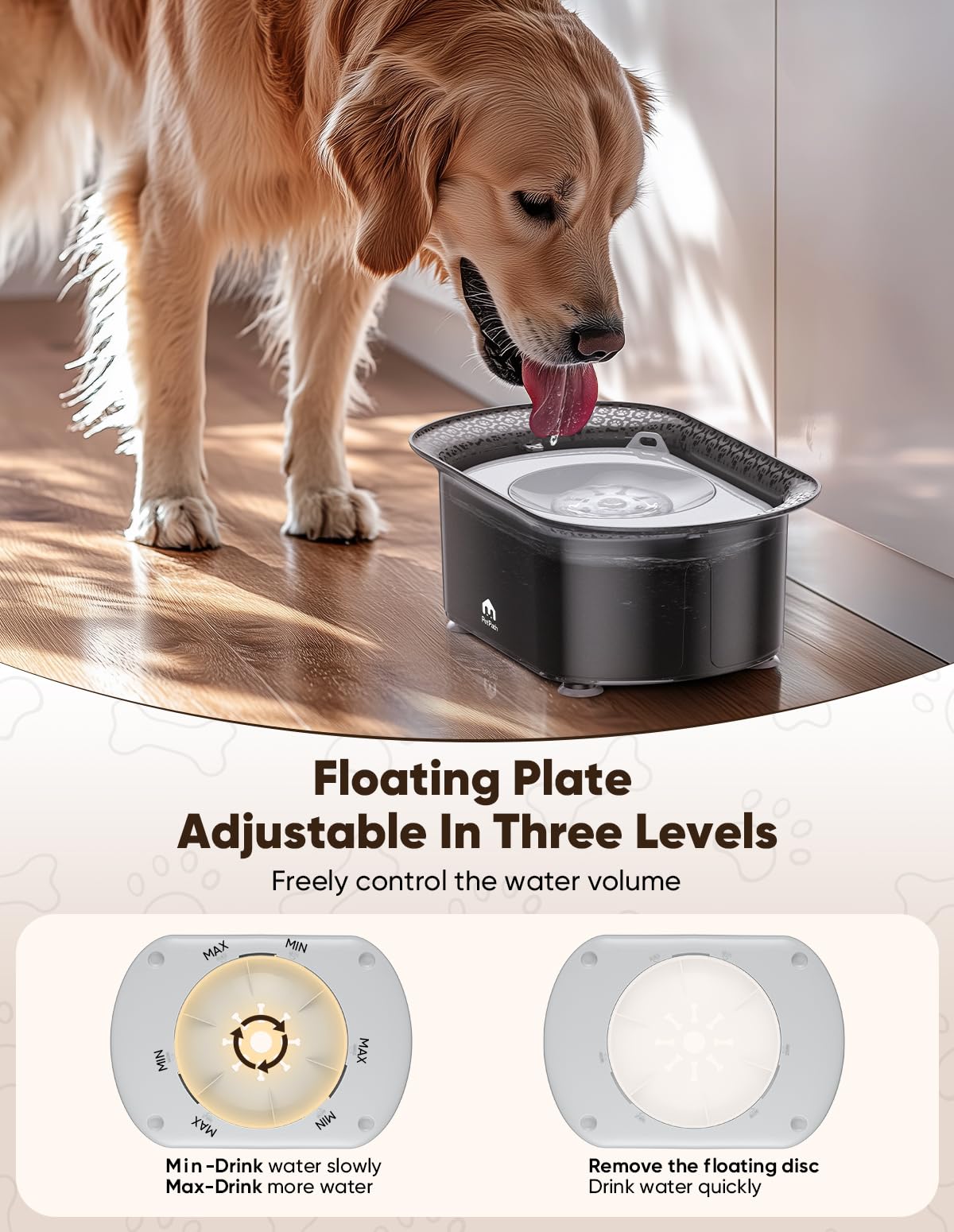 PETPATH dog water bowl center float is easy to clean and maintain