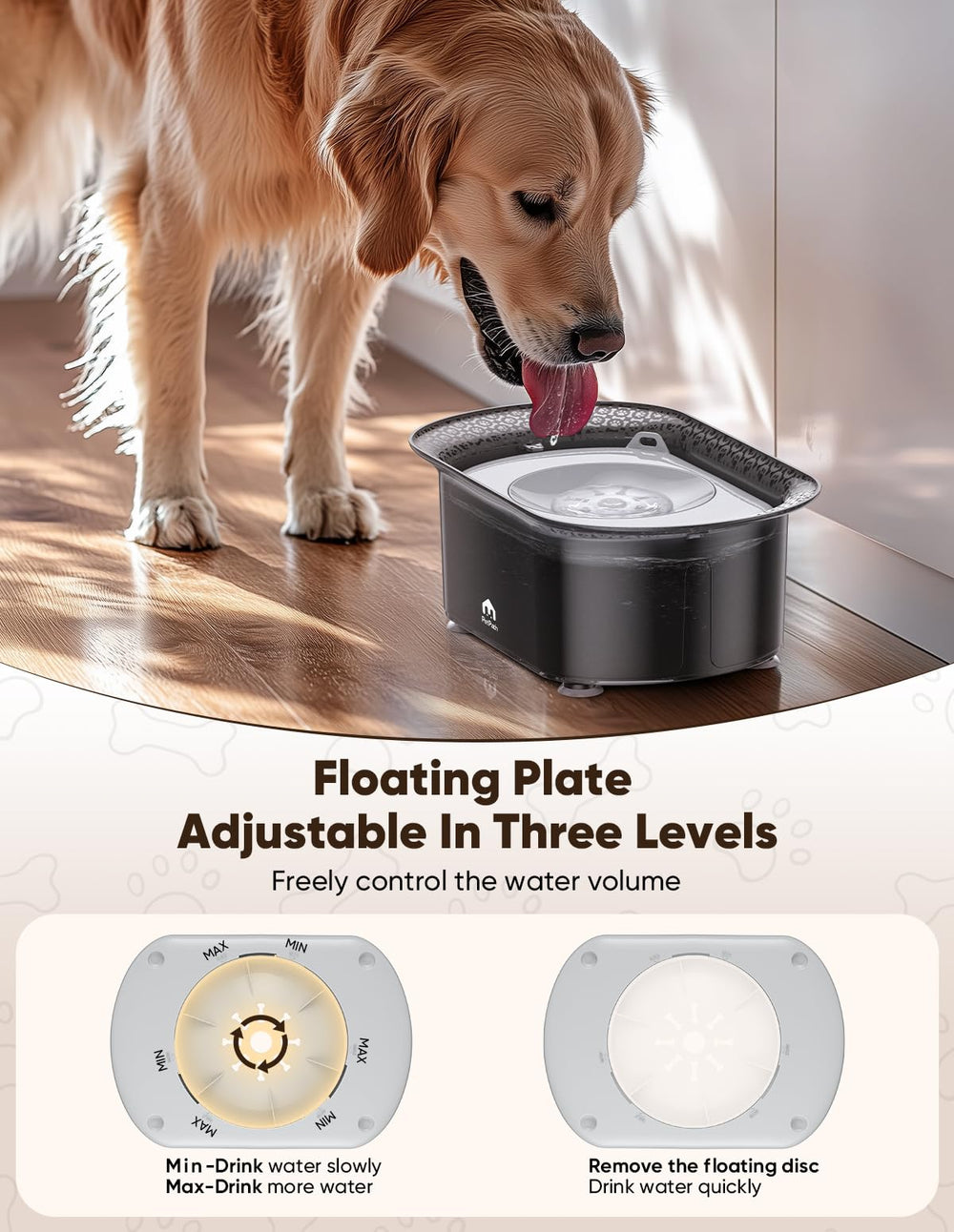 PETPATH dog water bowl center float is easy to clean and maintain