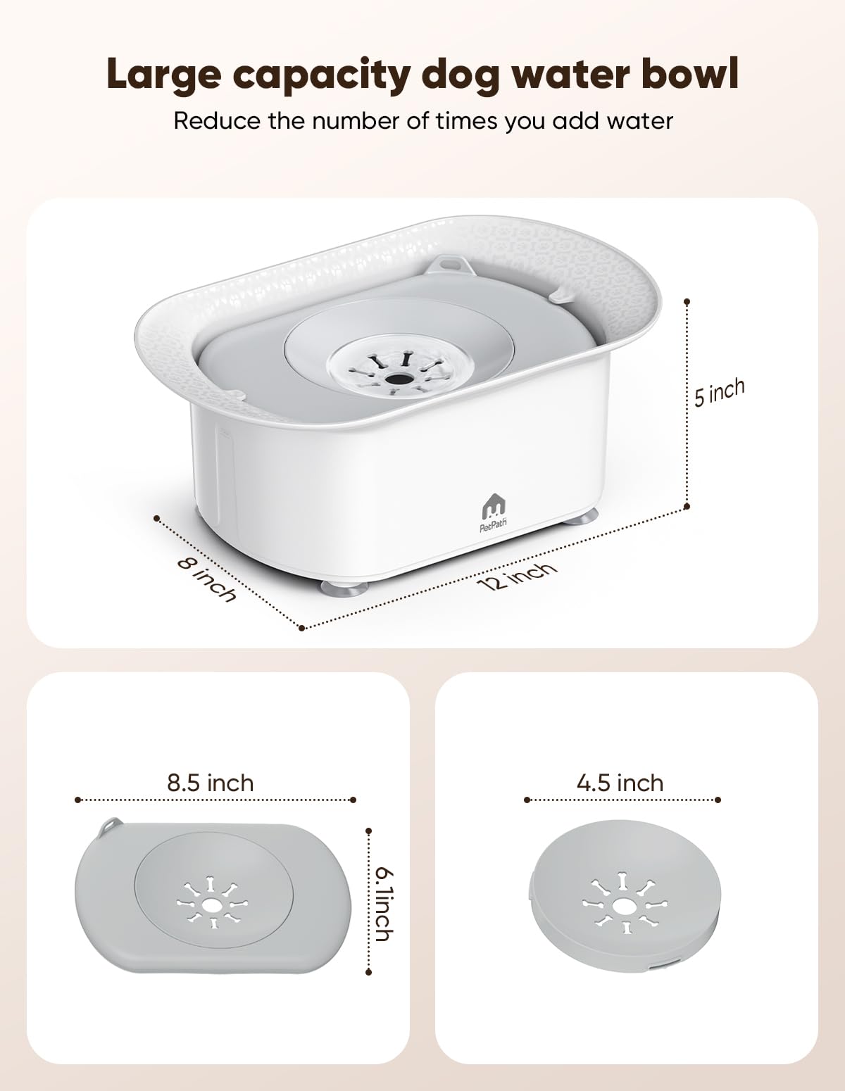 PETPATH large-capacity 75oz bowl fits multi-pet households.