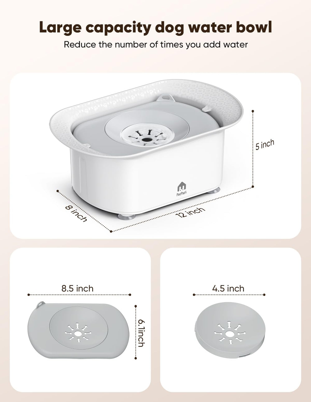 PETPATH large-capacity 75oz bowl fits multi-pet households.