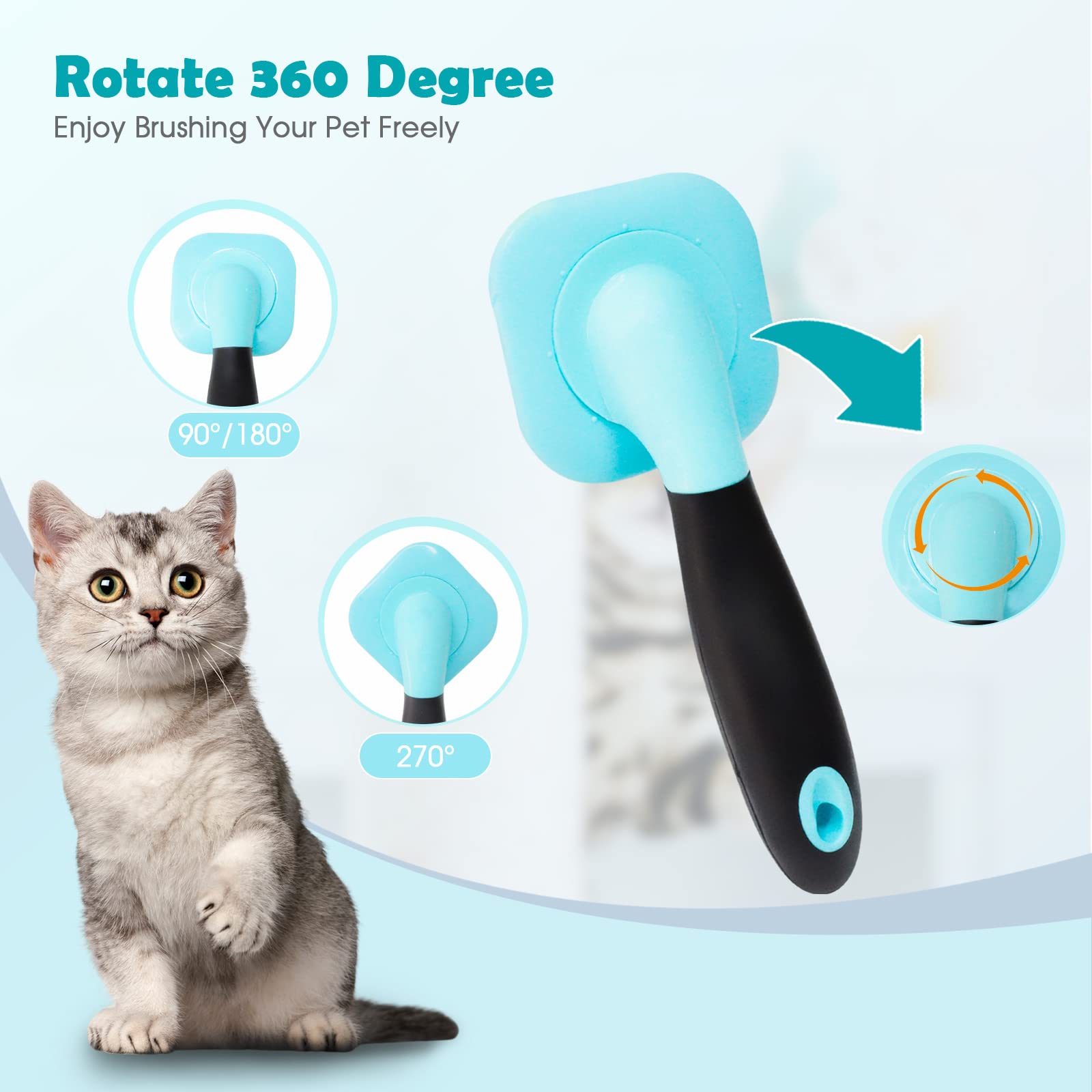 PETPAWJOY Slicker Brush massaging action promotes circulation during grooming