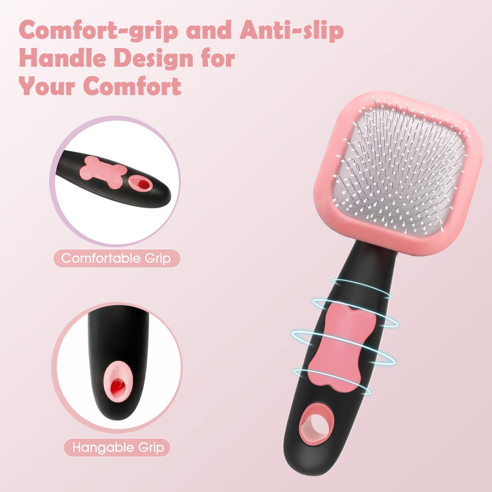 PETPAWJOY Slicker Brush Massage Mode—soothing massage during grooming sessions.
