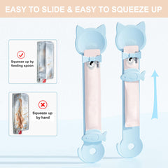PETPAWLOVELY long-handle cat treat spoon reduces hand-bite risk during feeding