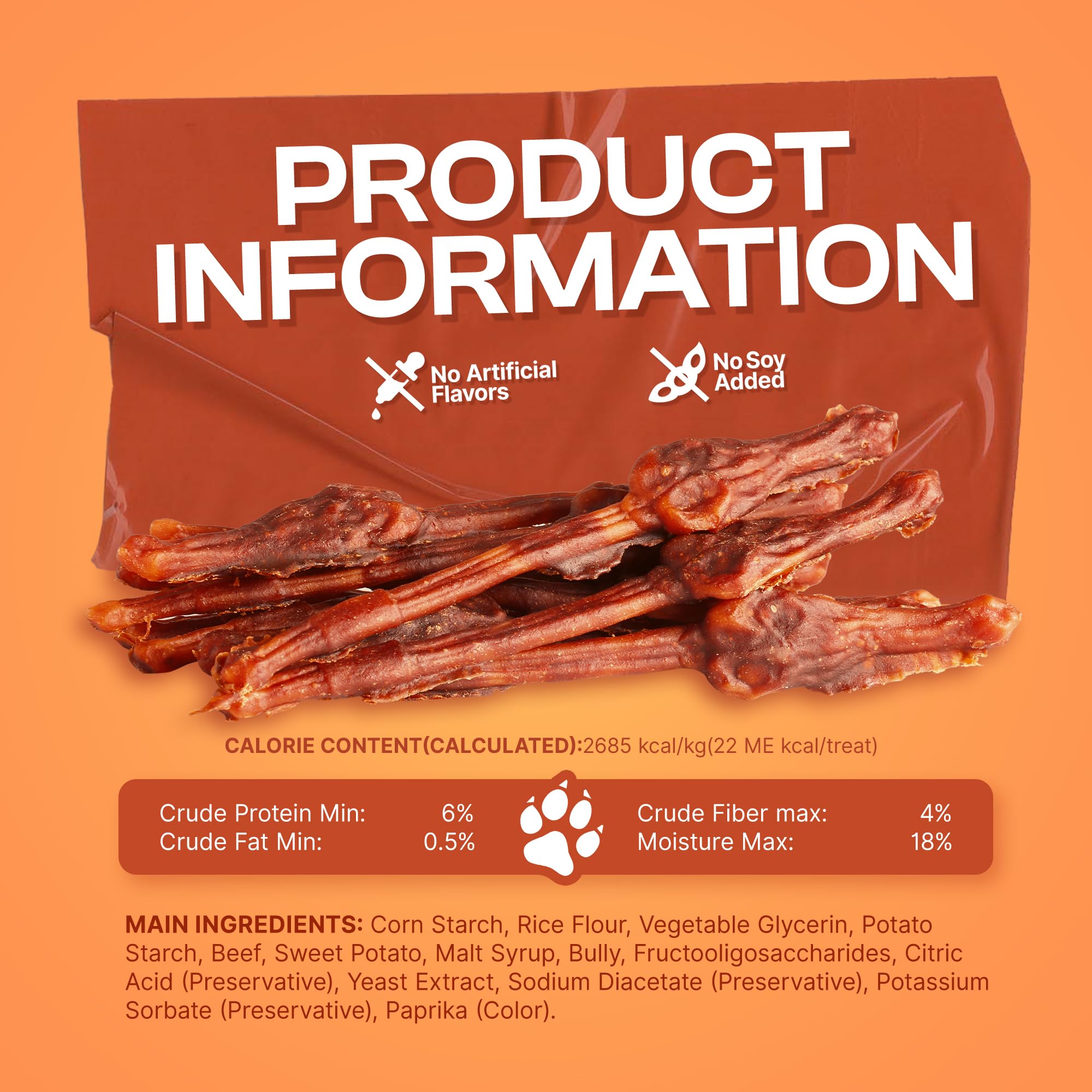 PETPHABET Digestible bully sticks beef flavor chews shown, satisfying long chew sessions and tasty beef aroma