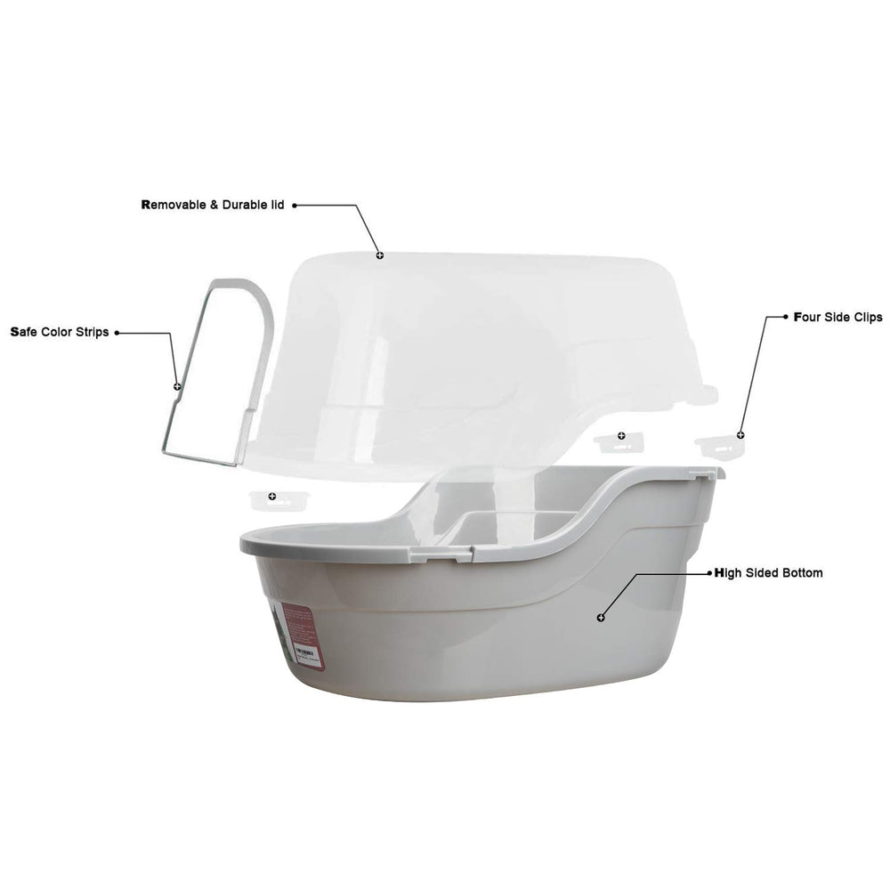 Petphabet jumbo hooded litter box door opening enables easy access for varied cats