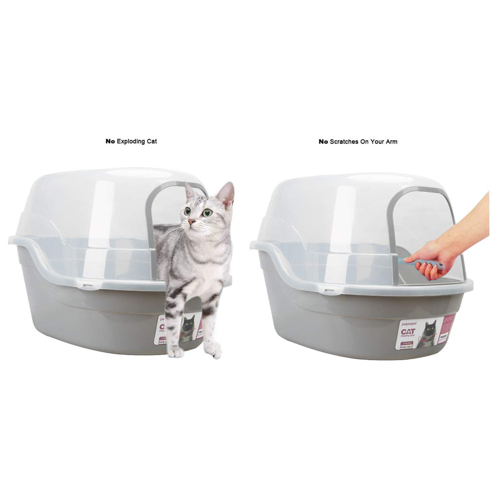 Petphabet jumbo hooded litter box top cover removable for easy cleaning and privacy