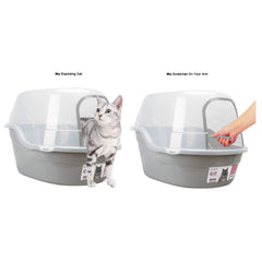 Petphabet jumbo hooded litter box top cover removable for easy cleaning and privacy