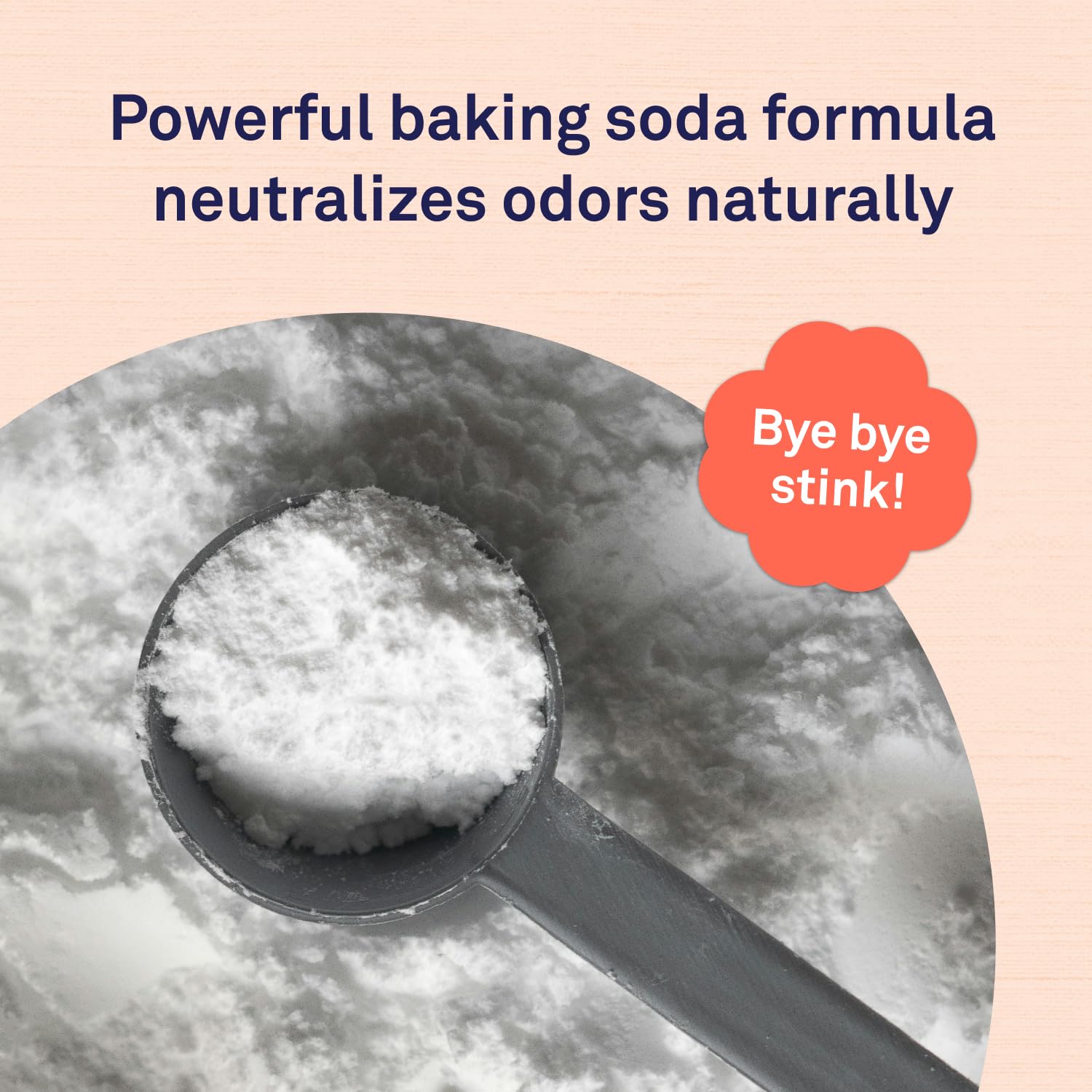 Natural baking soda formula highlighted in Petpost odor eliminator spray.