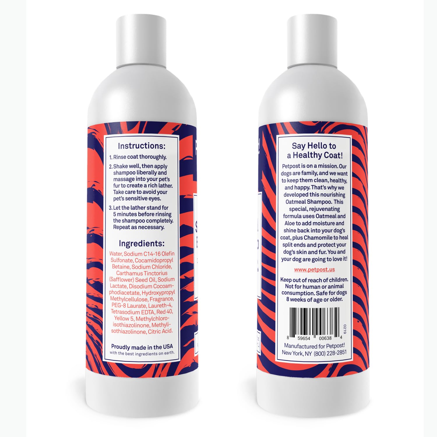 Petpost label close-up highlighting OdorLock technology for lasting odor removal.