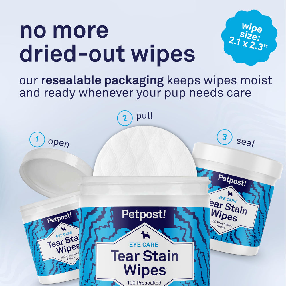 Petpost Tear Stain Wipes coconut oil presence around eyes