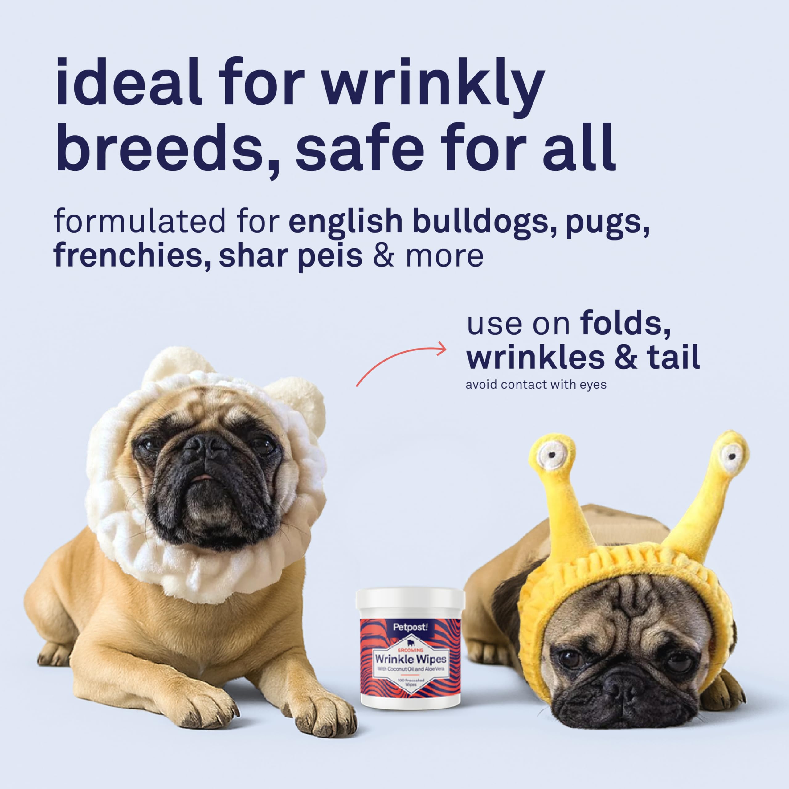 Petpost Wrinkle Wipes made-in-usa packaging emphasizes quality and eco-aware pet care