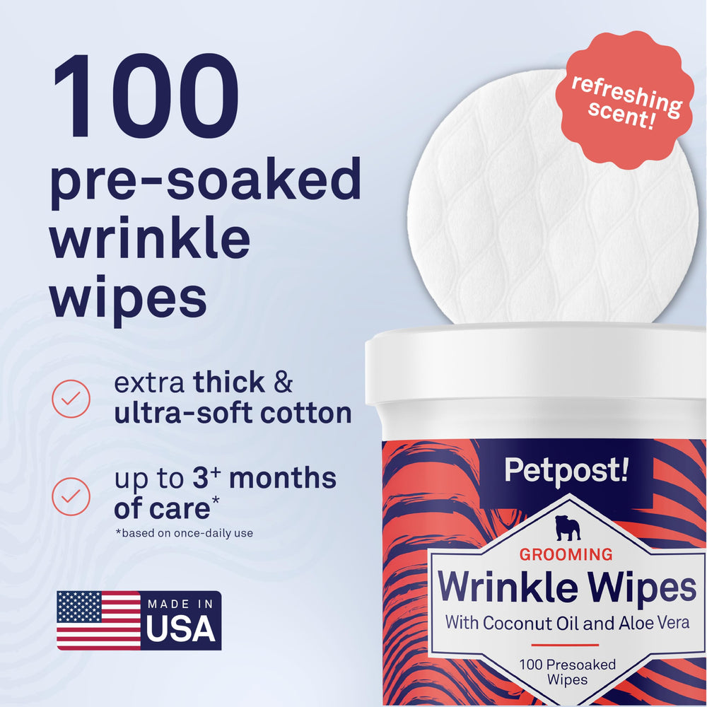 Petpost Wrinkle Wipes recyclable-packaging communicates eco-conscious choice for dogs