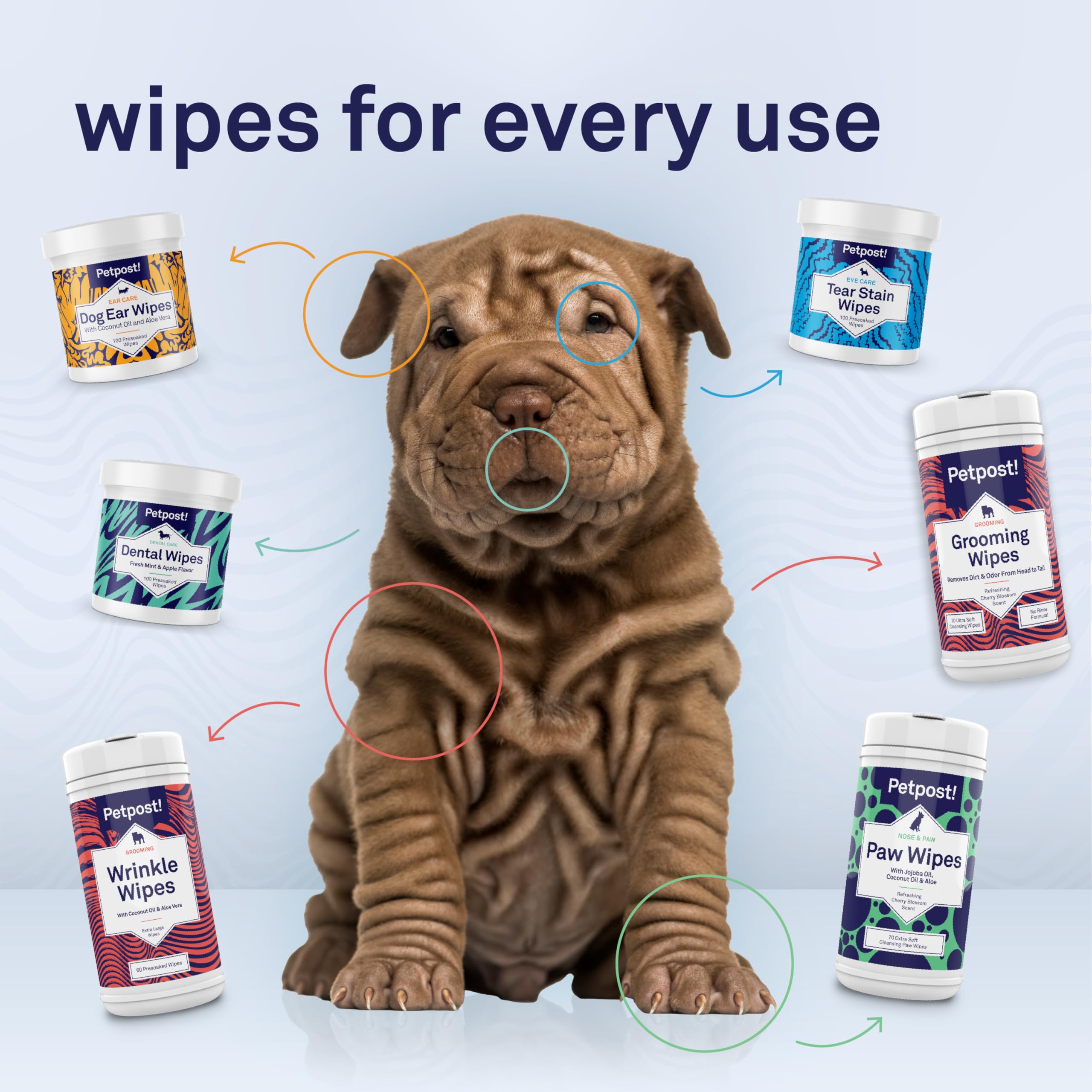 Petpost Wrinkle Wipes wrinkly-breeds focus targets bulldogs and pugs for tidy folds