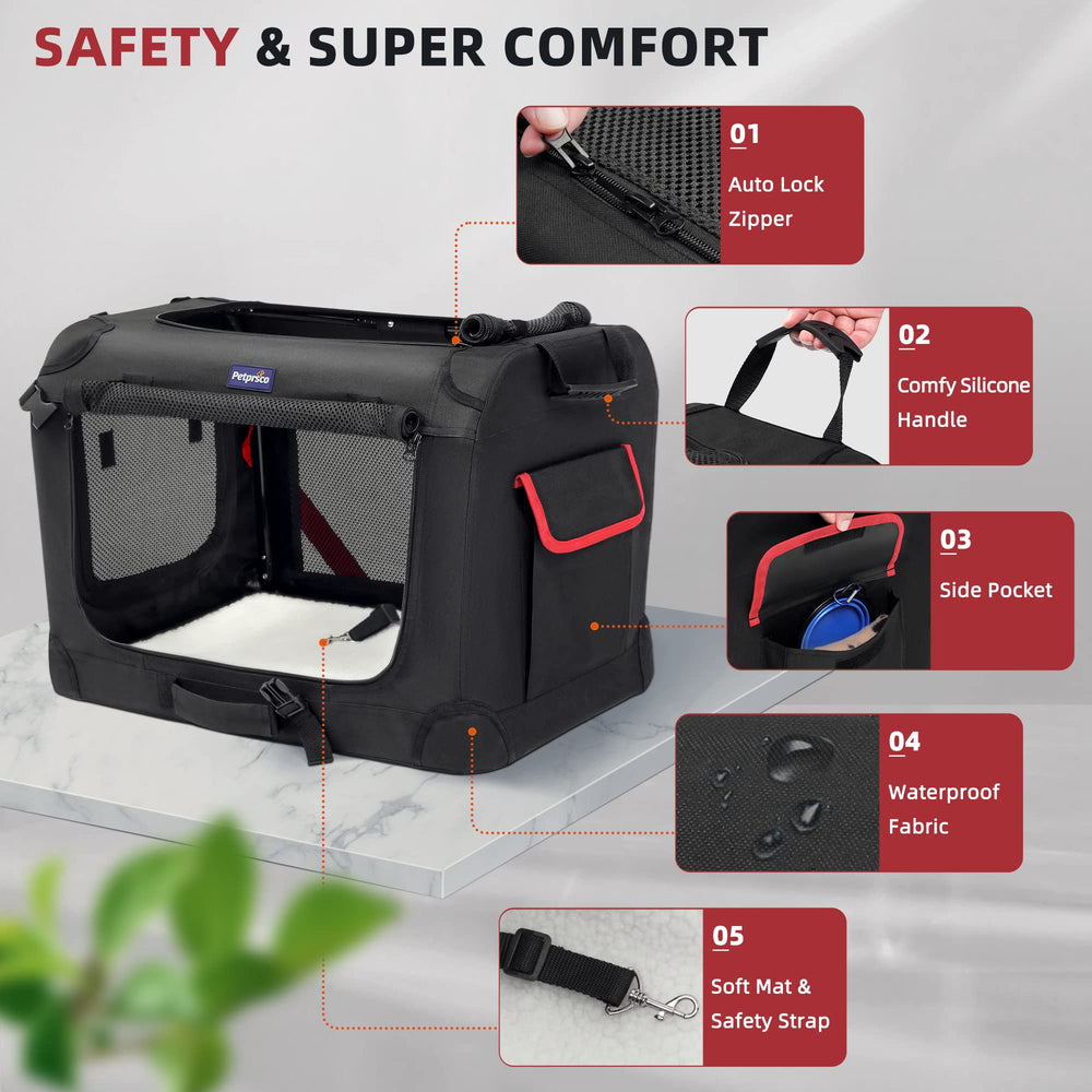 Petprsco carrier three doors access for easy entry and exit