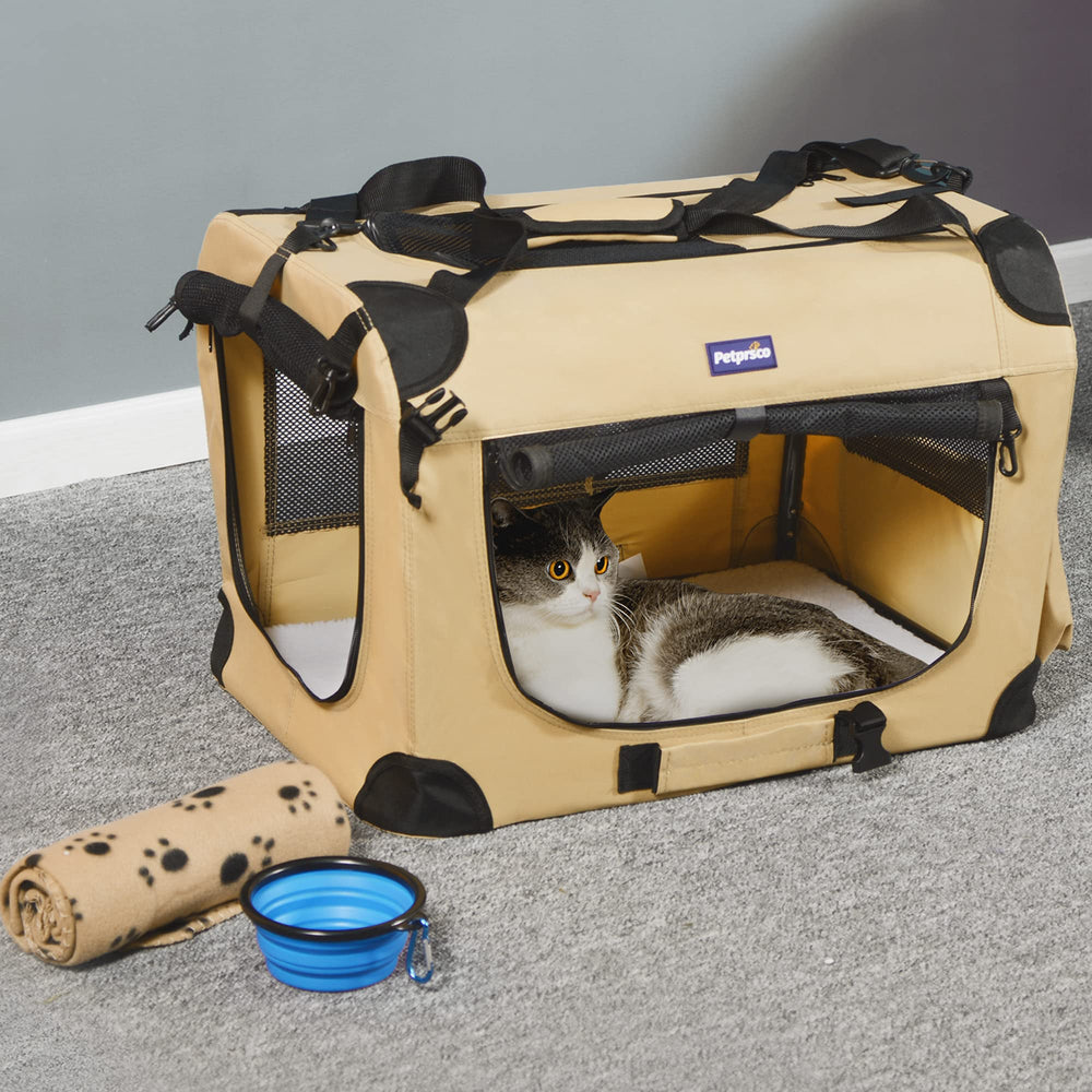 Petprsco folded container compact demonstrates easy storage for trips.
