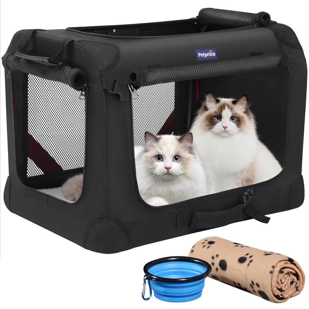 Petprsco large cat carrier 24x17x17 setup showing roomy interior for comfortable travels