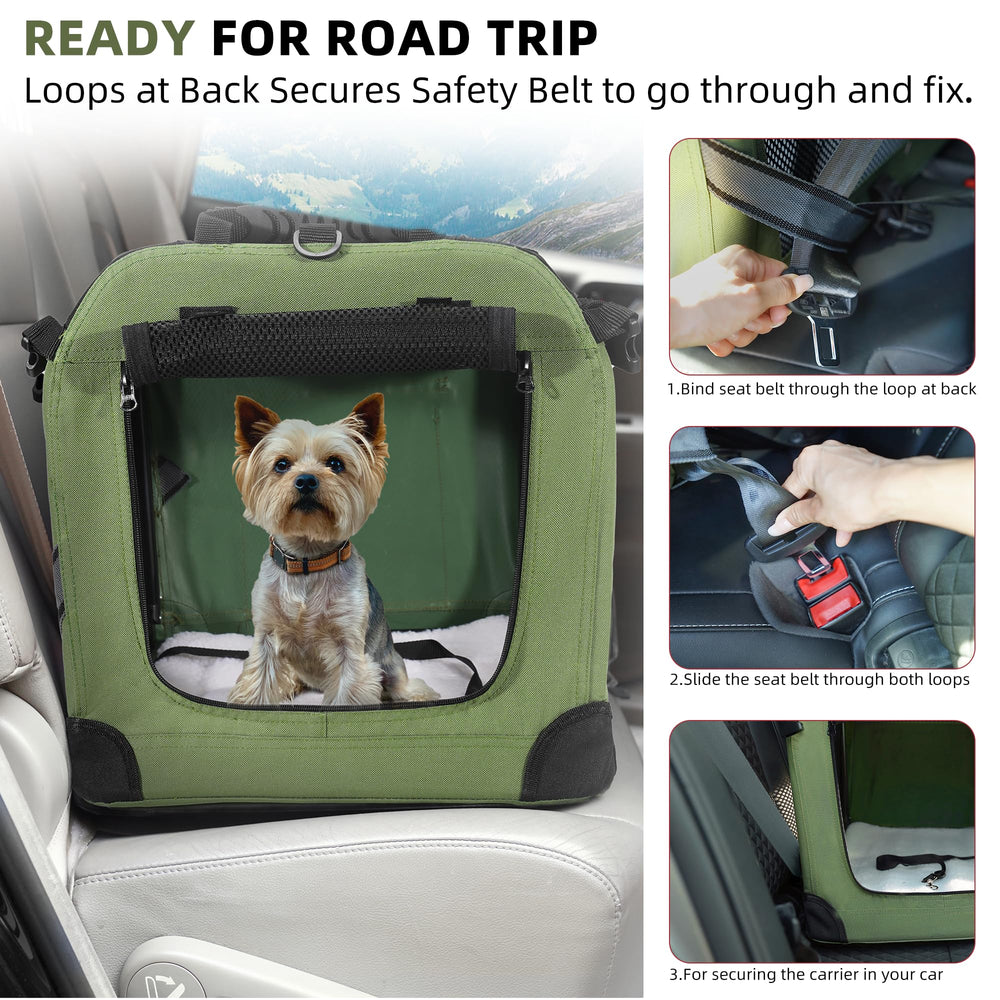 Petprsco large cat carrier doors show easy entry with three openings.