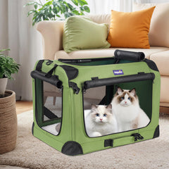 Petprsco large cat carrier ventilation highlights breathable mesh for comfort.