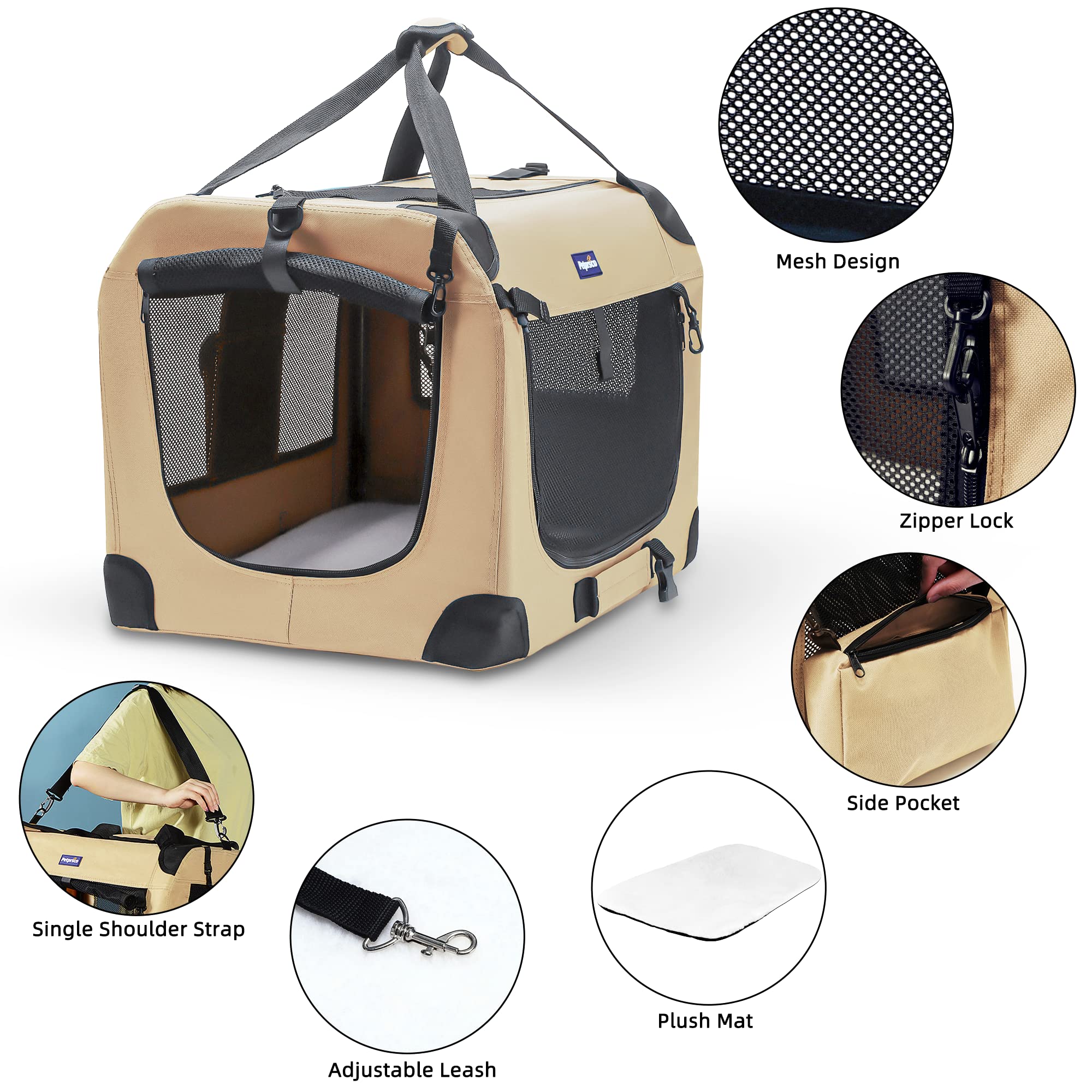 Petprsco soft plush mat inside highlights cozy resting spot during journeys.