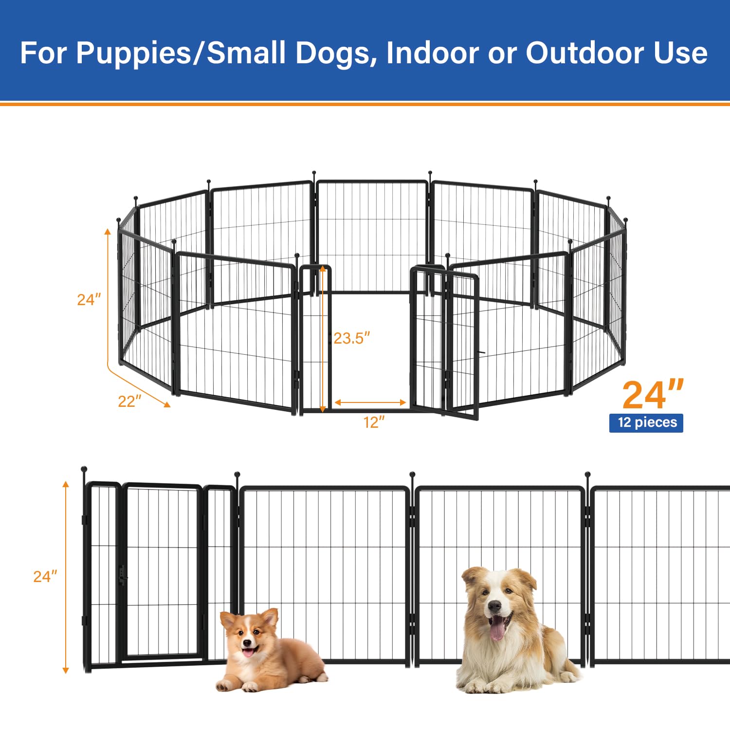PETREEK Dog Playpen ground stakes in ground ensure stable support during active play.