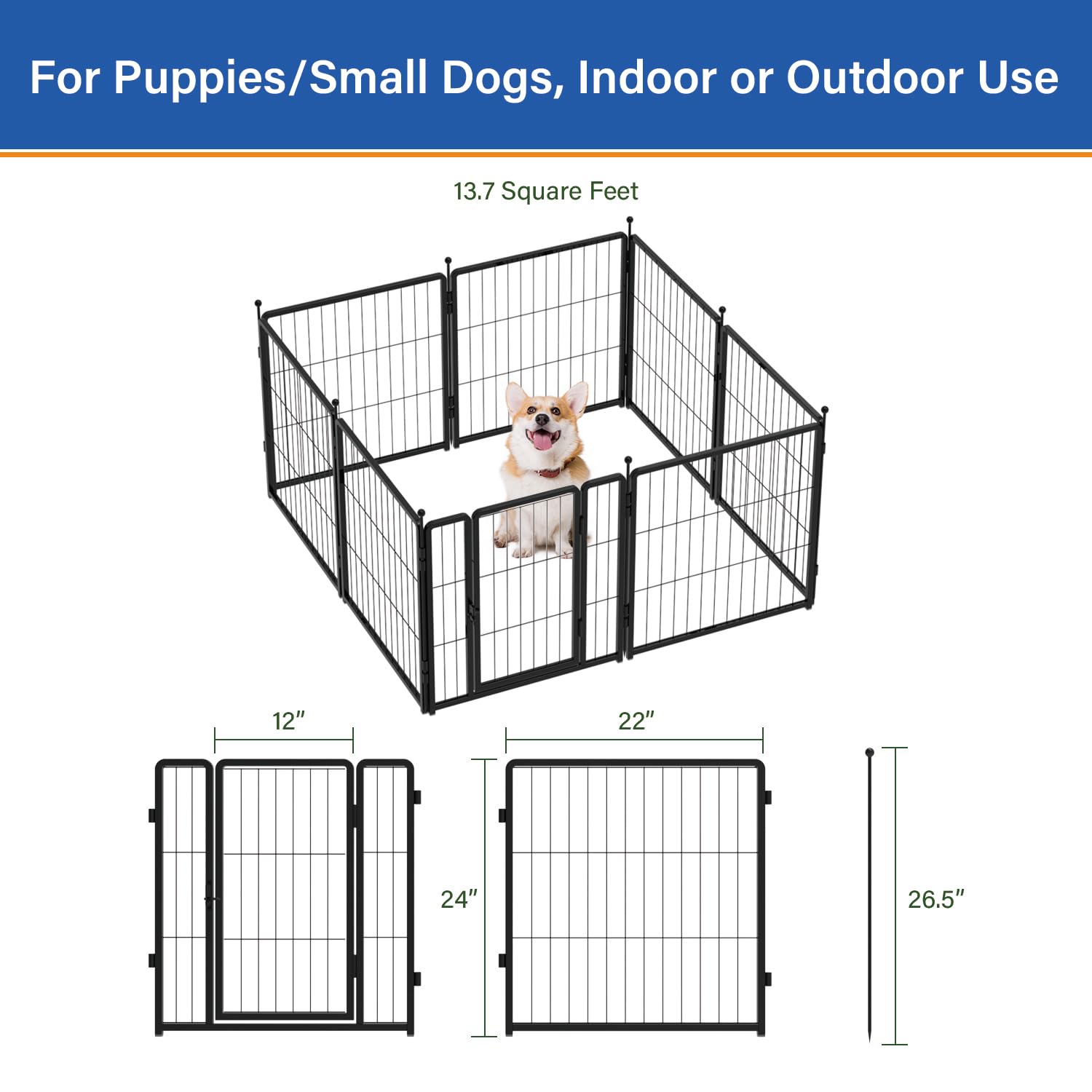 PETREEK Dog Playpen heavy-duty rust-resistant metal for durability