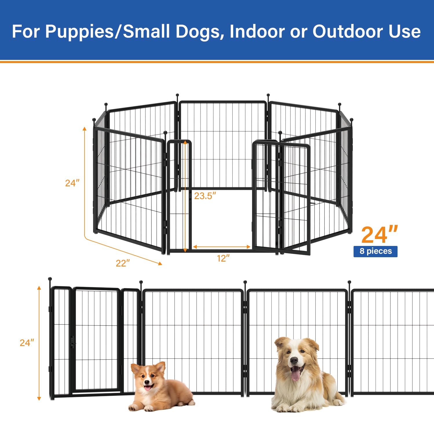 PETREEK Dog Playpen rounded ball tops protect paws during play