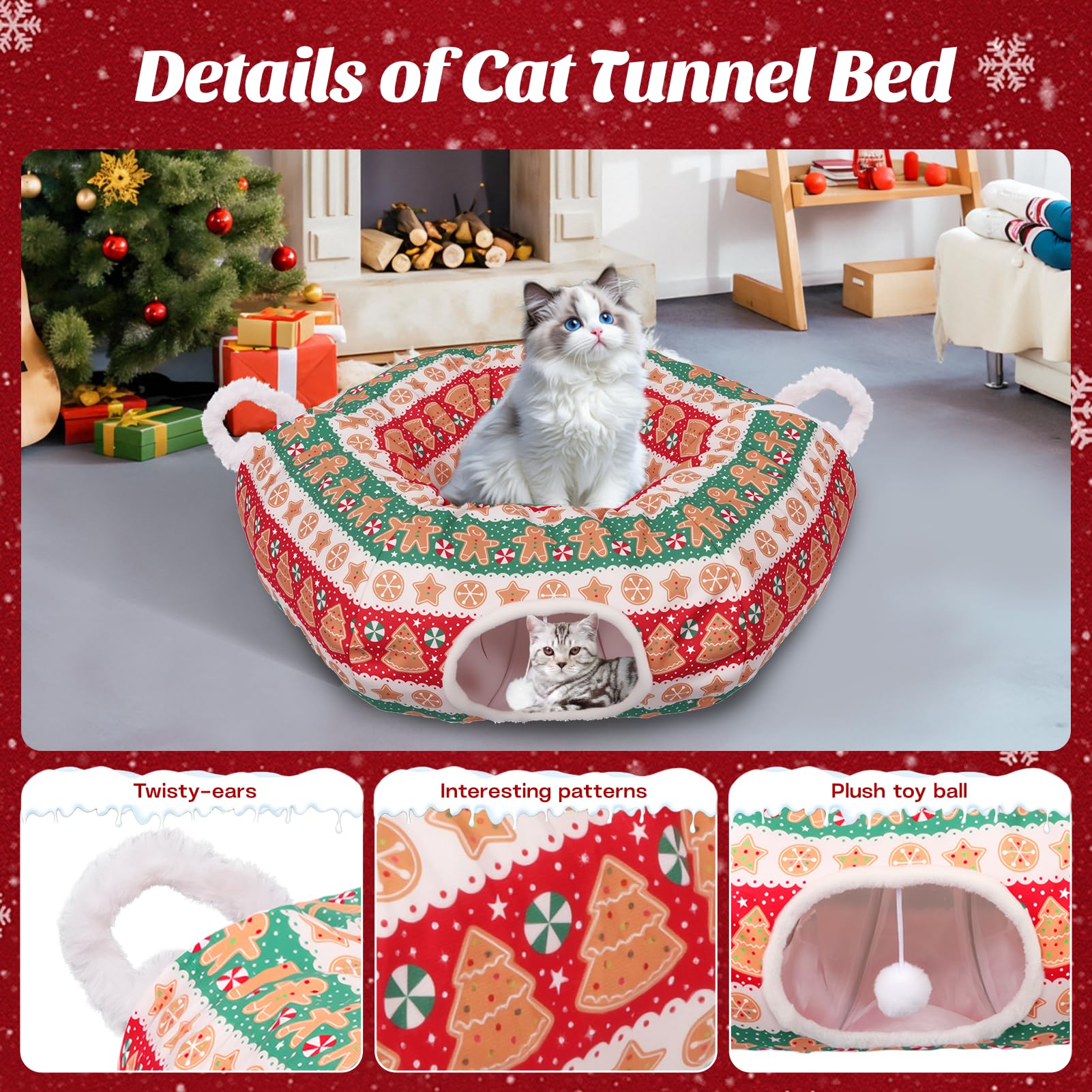Petrendy Cat Donut Cave Bed middle cushion image shows plush comfort for cozy naps.