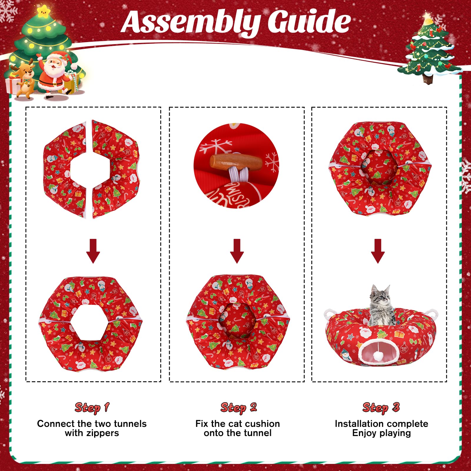 Petrendy cat tunnel foldable design enables easy storage and travel.
