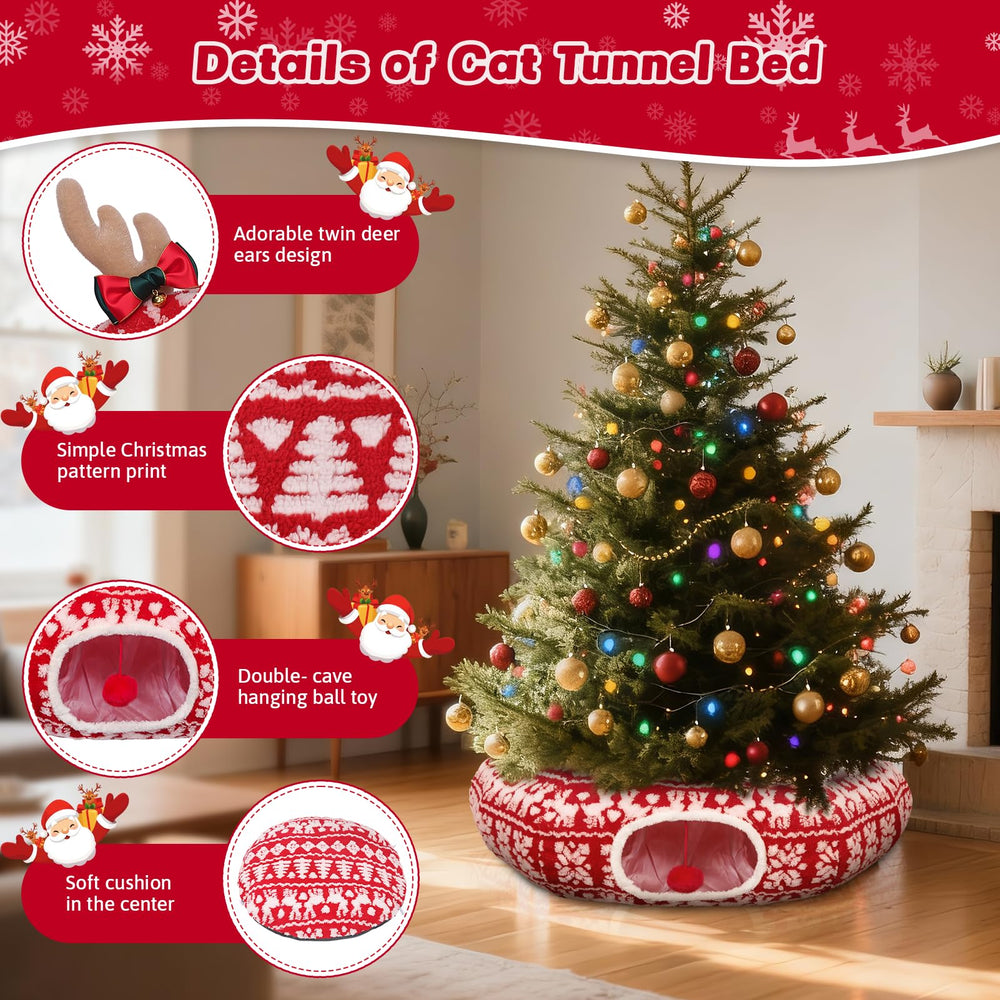 Petrendy cat tunnel foldable design with magic tape for portable use