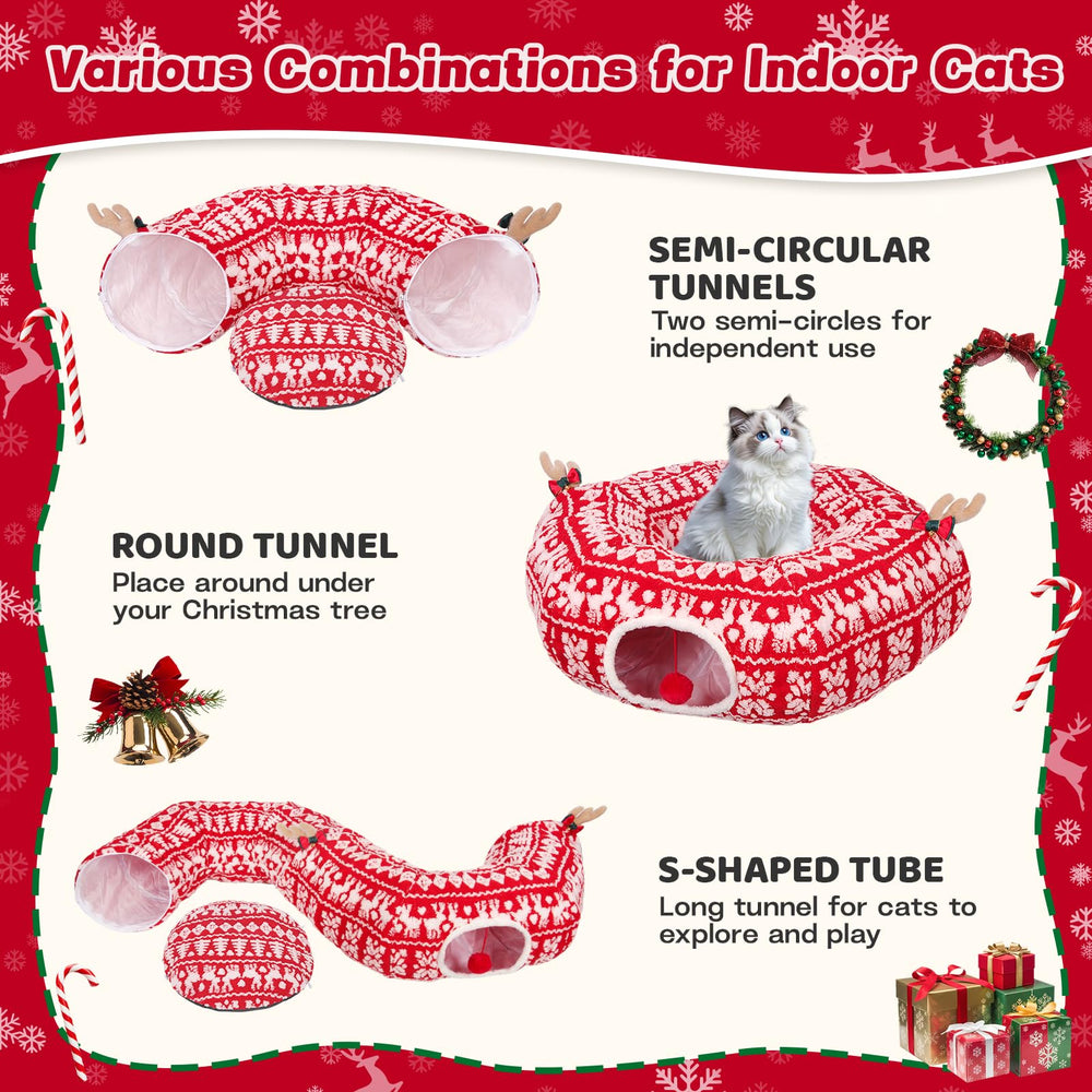 Petrendy cat tunnel short plush surface soft comfort for lounging