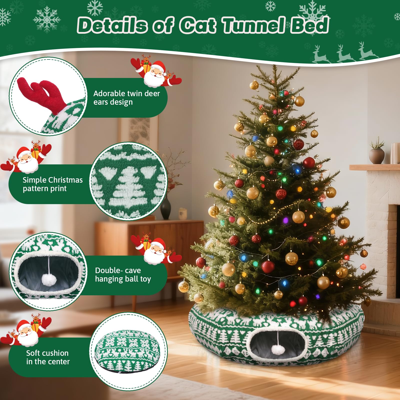 Petrendy Cat Tunnel washable center bed simplifies cleaning after playful sessions.