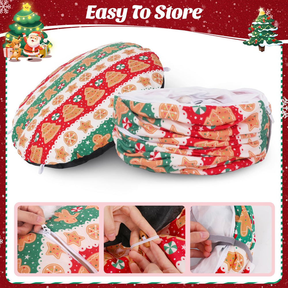 Petrendy Christmas-pattern cat tunnel Santa view emphasizes festive decor and interactive play.