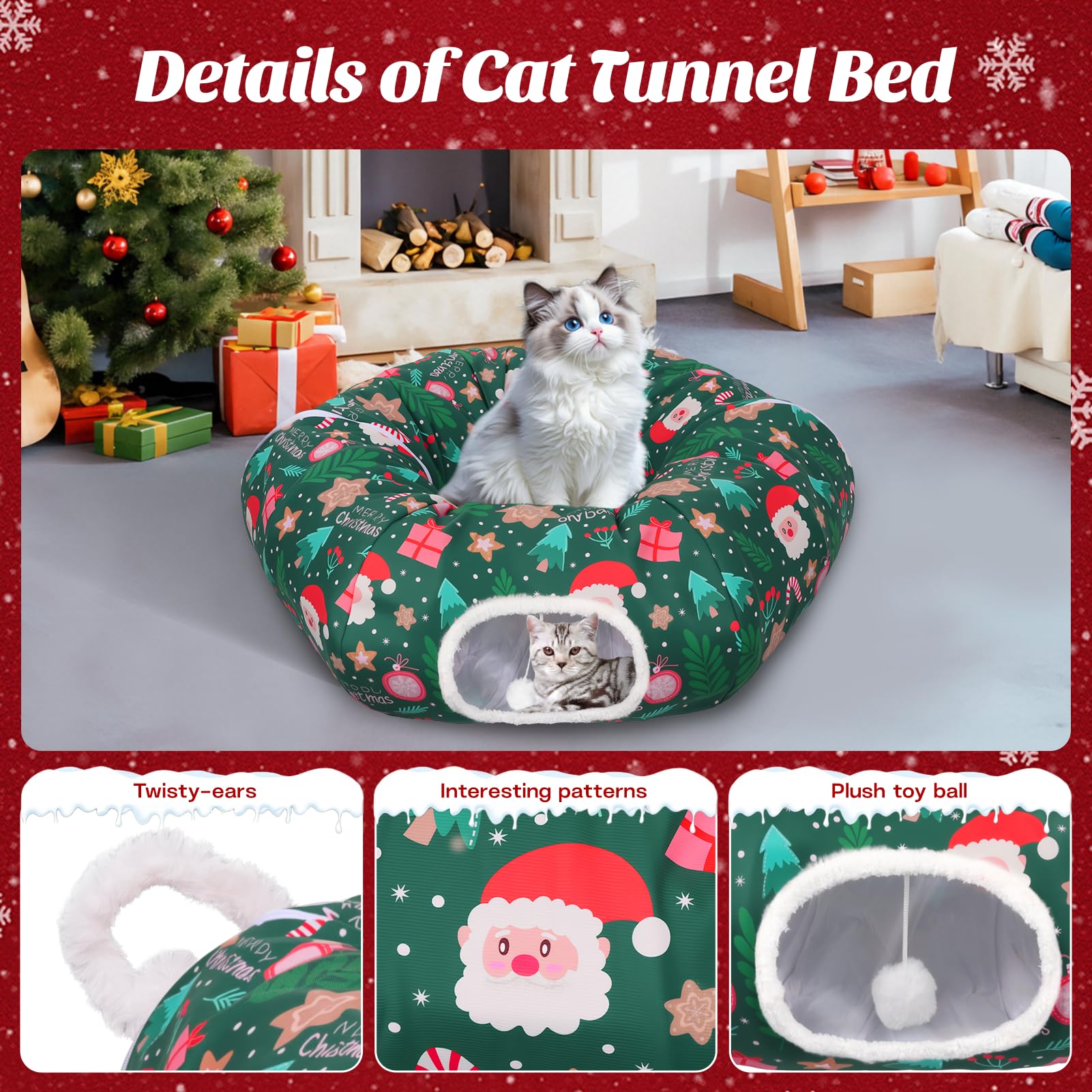 Petrendy Christmas Tree Tunnel guard helps protect decorations from curious paws