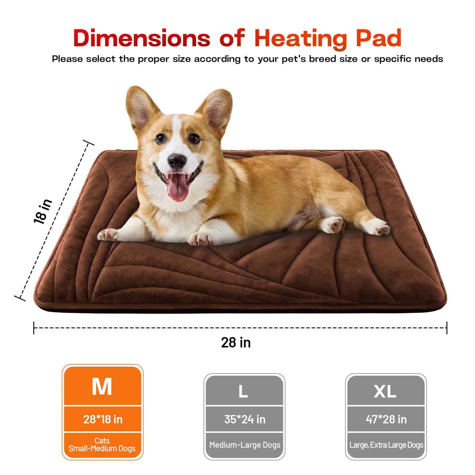 Petrendy dog heating pad removable-cover-washing simplifies care
