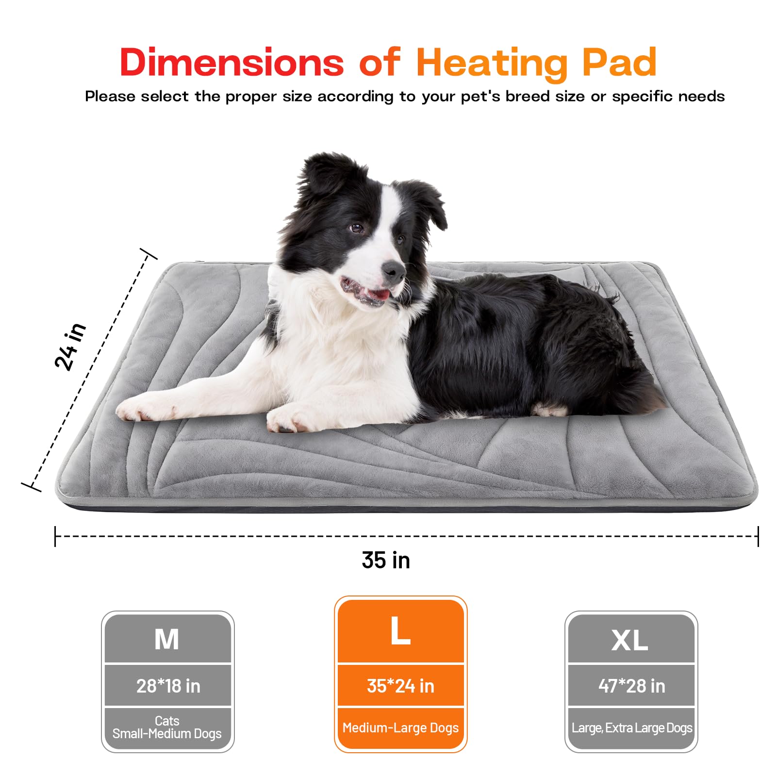Petrendy large-dog heating pad waterproof fabric keeps moisture out during play.