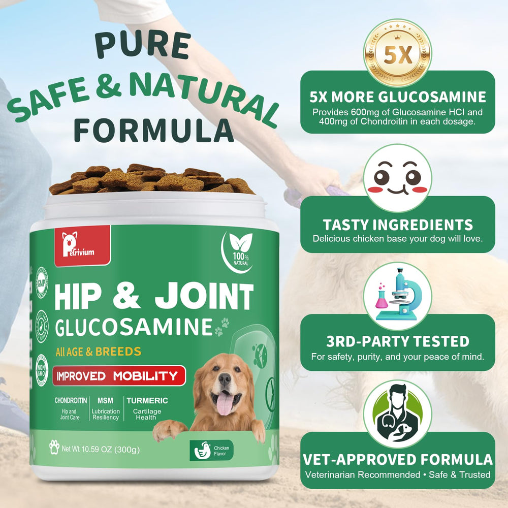 Petrivium dog hip joint chews puppy-friendly formula supports growth