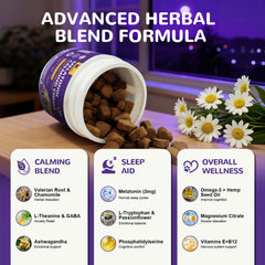 Petrivium melatonin chews closeup on bottle label highlighting natural sleep support.