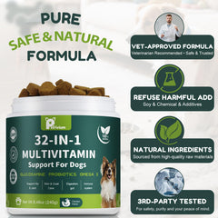 Petrivium dog multivitamin chewable tasty chews entice dogs during routine health time.