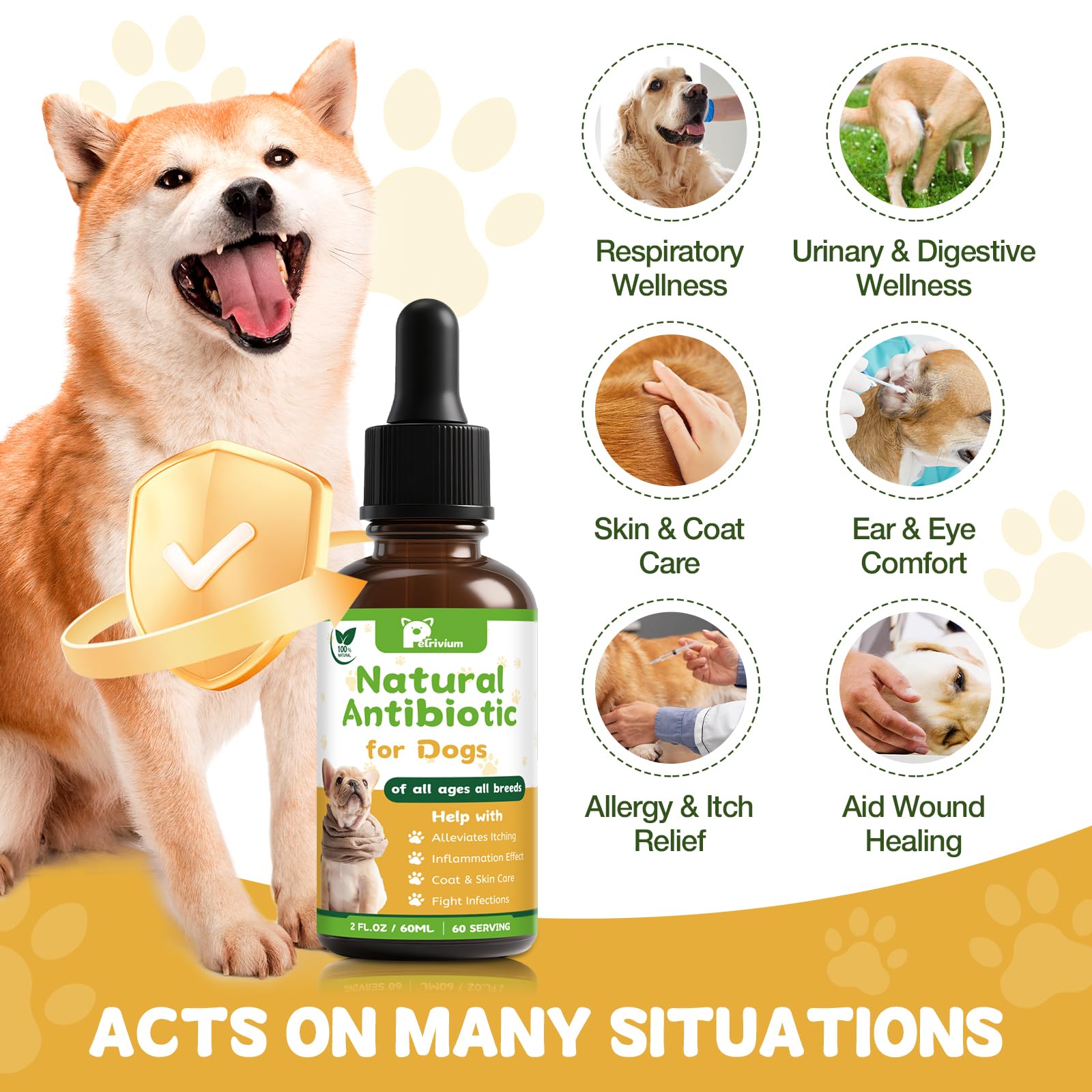 Petrivium precision dropper enables easy, accurate dosing for daily pet care.