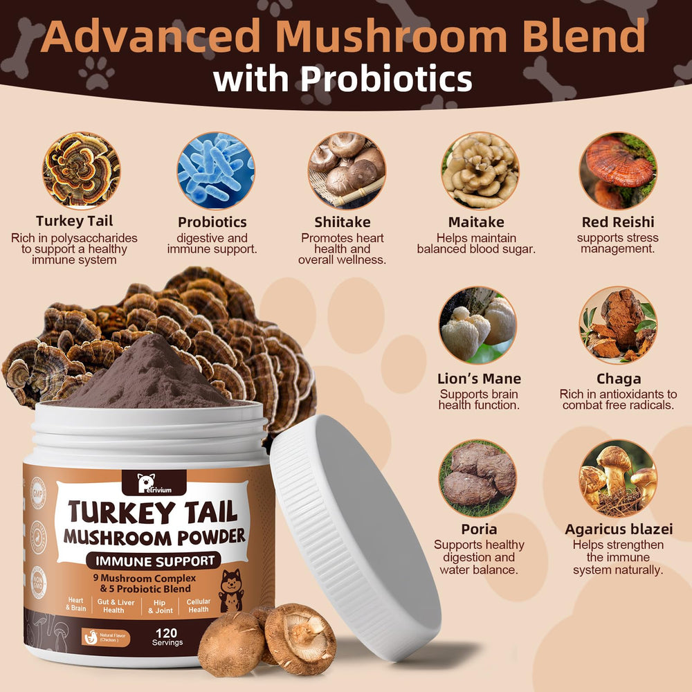 Petrivium immune-health blend highlights overall wellness and daily vitality for pets.