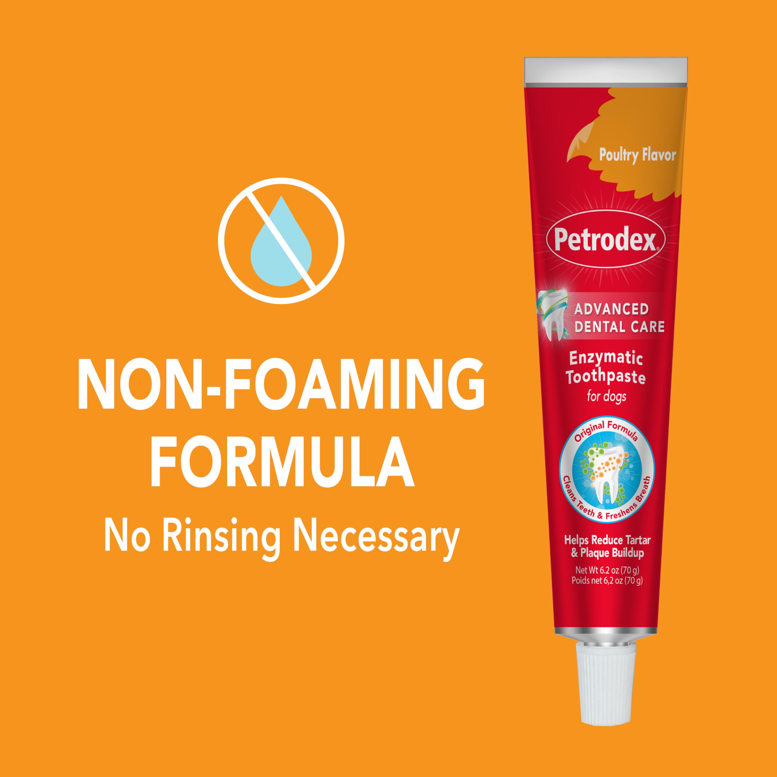 Petrodex peanut flavor close-up encouraging dog acceptance during brushing