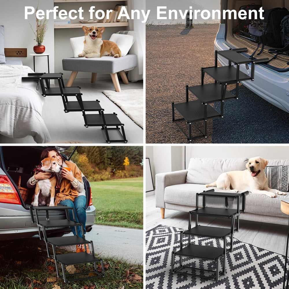 PetRuna dog stairs carrying hand grip enhances control during loading.
