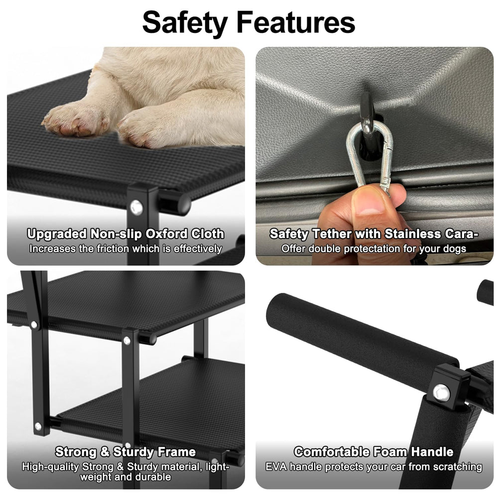 PetRuna dog stairs compact folding design makes packing light and travel friendly.