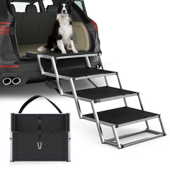 PetRuna Extra Wide Dog Stairs with non-slip surface for confident climbs.