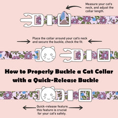 PETS ARE FUN adjustable safety buckle cat collar fits 7.5 to 11 inches.